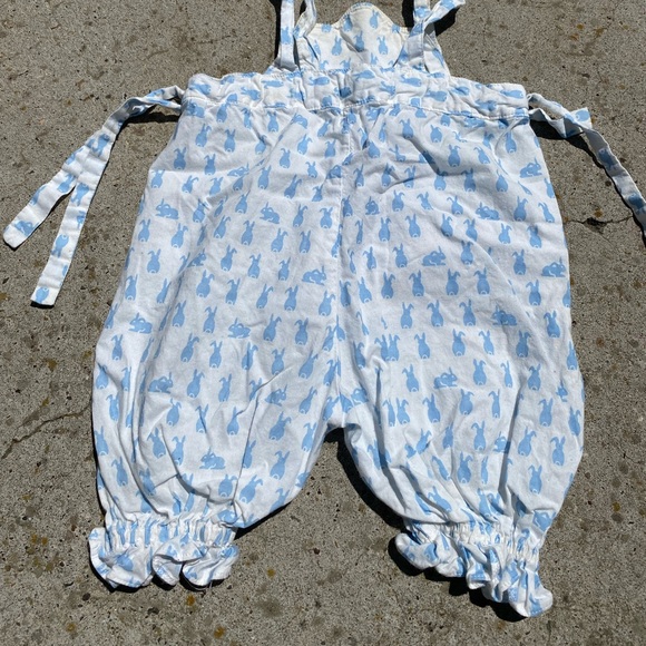 Vintage 80s Toddler Bunny Rabbit Print Romper, Kids Onesie Jumper - Picture 3 of 6